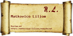Matkovics Liliom névjegykártya